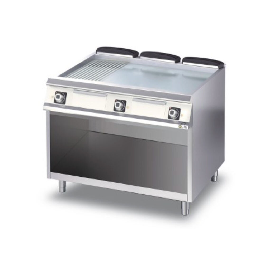 Griddle chromium/grooved Metos Diamante D76/10 FTEC 1/3R open cupboard