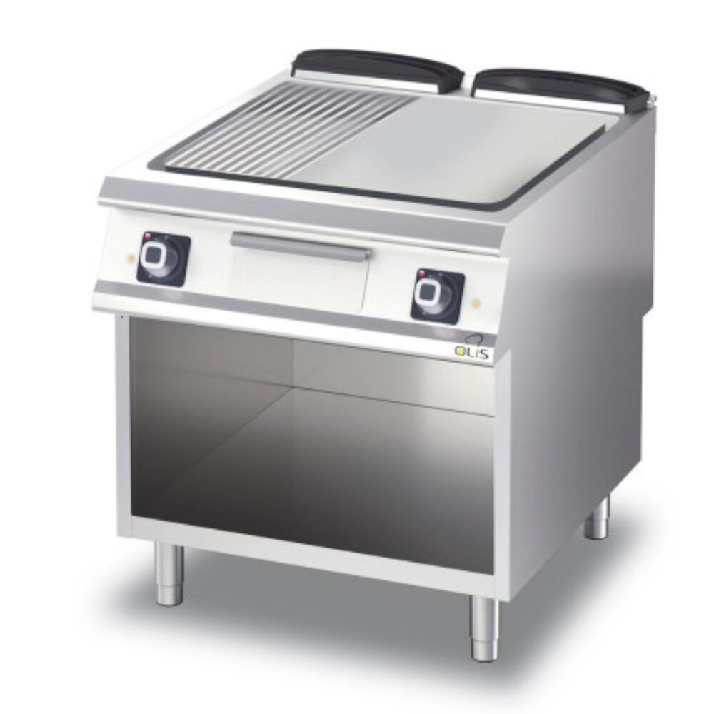 Griddle chromium/grooved Metos Diamante D74/10SFTEC1/3R with
cupboard400v 3PE 50hz