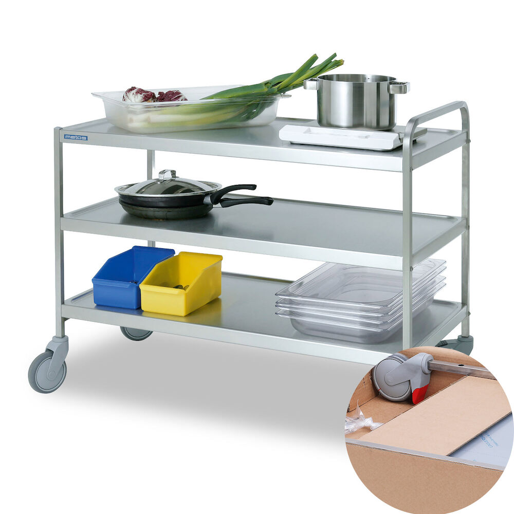 Service trolley Metos SET-105/3 Flat Pack, 3 tiers